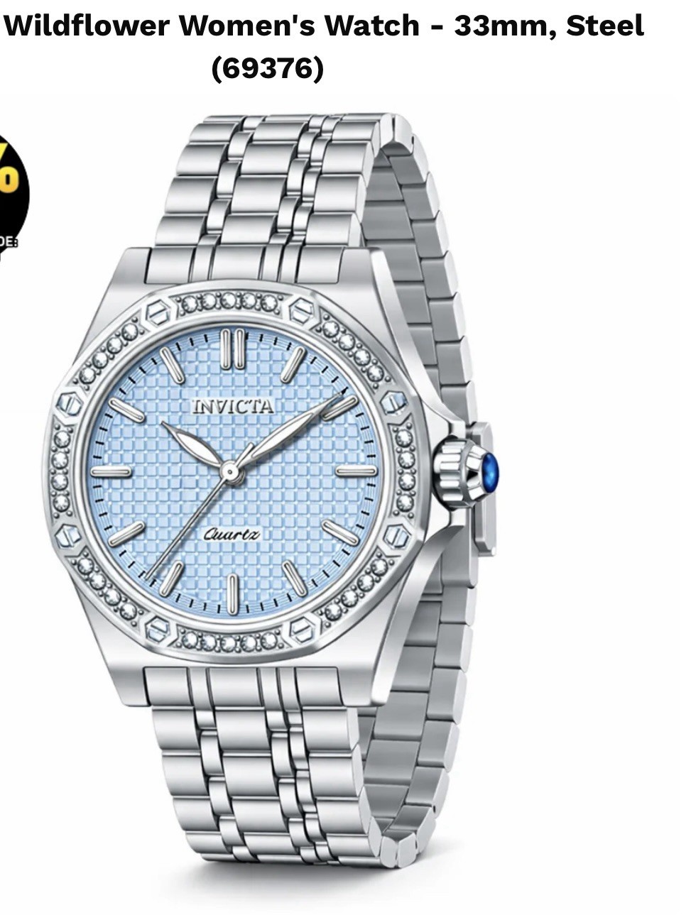 Invicta Wildflower Women’s Watch 69294 32mm. New!! Blue Honeycomb