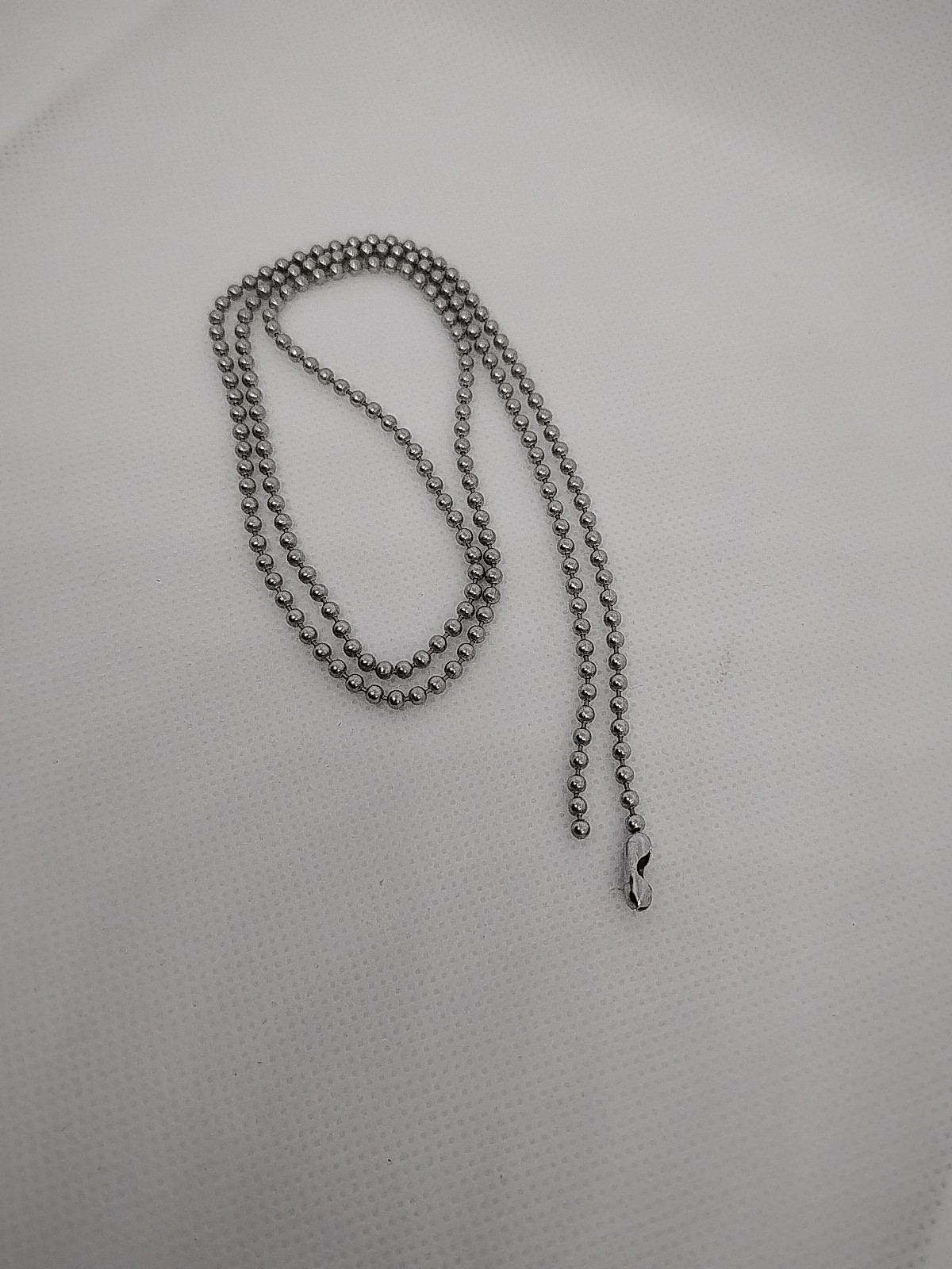Stainless Steel Ball Chain 24″ Dog Tag Bead Necklace 2.3 Mm Mens Womens Jewelry
