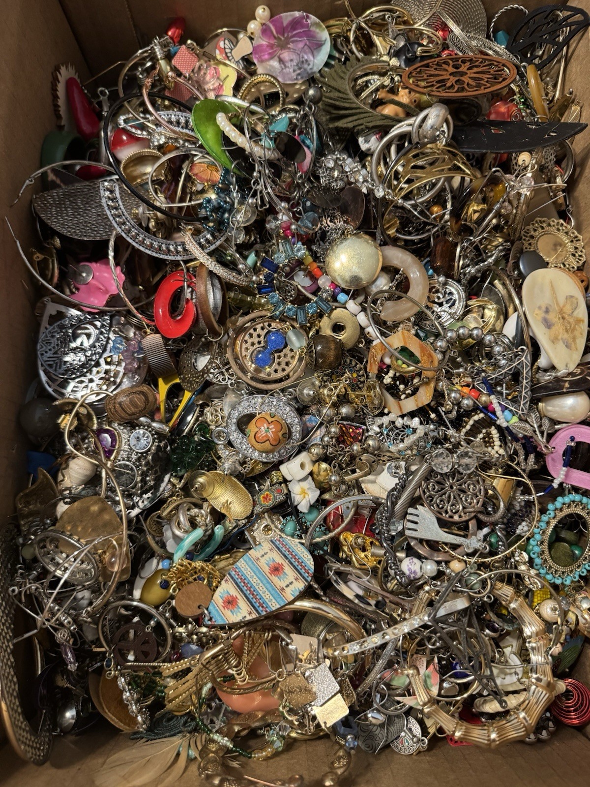 15 LB Single Earring Jewelry Craft Lot Vintage Rhinestone Repurpose Harvest R