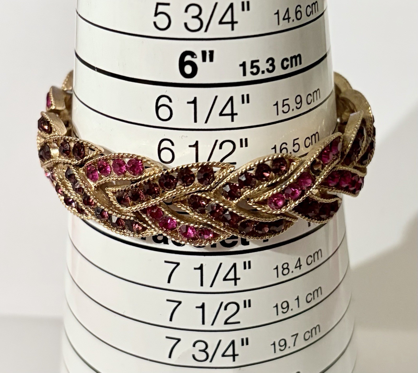 Alfred Philippe 1963 CROWN TRIFARI “CAVALCADE” Pink & Purple RHINESTONE BRACELET
