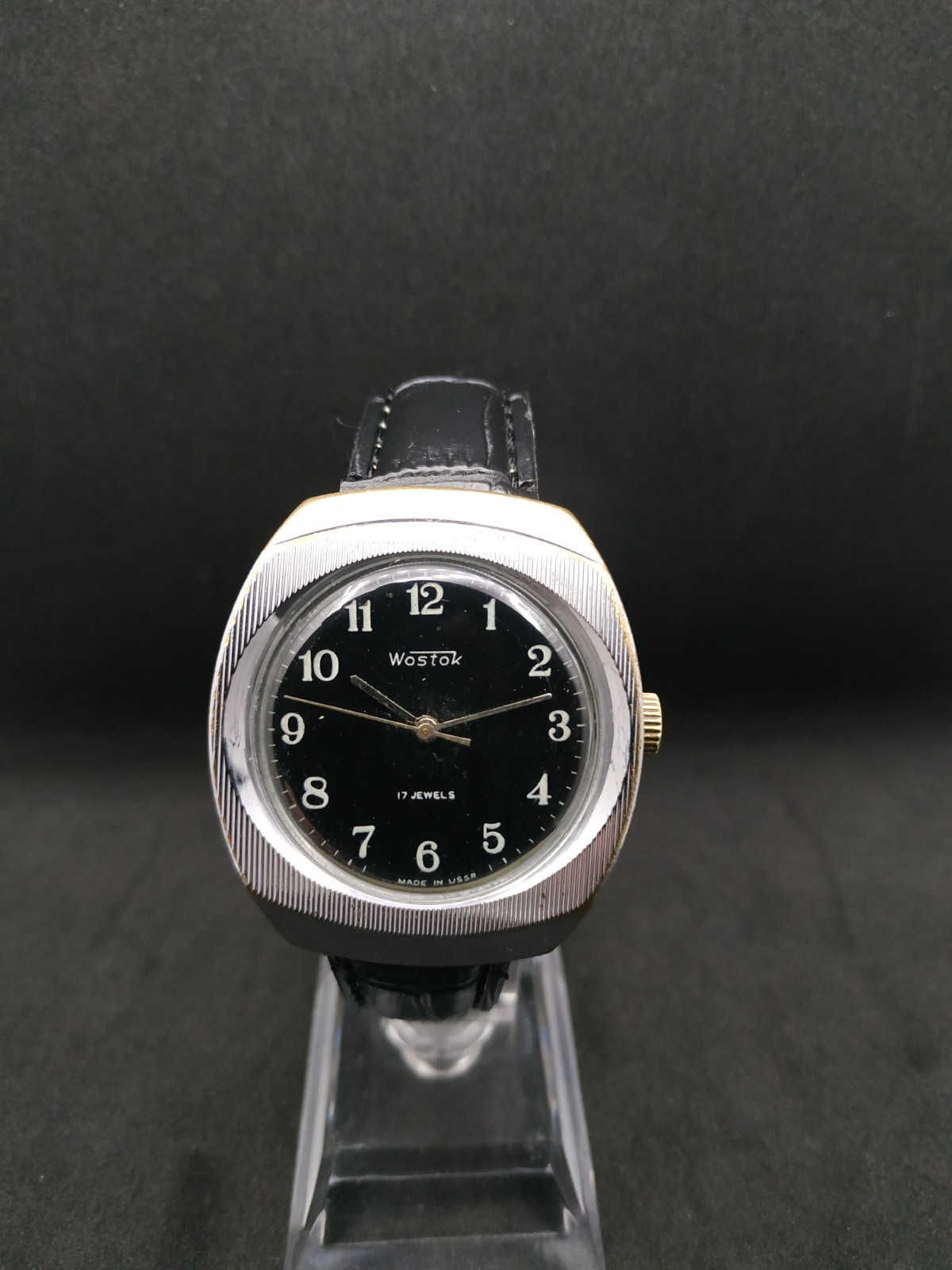 Men’s Dress Watch Wostok Vintage USSR Mechanical 2409A Retro Vostok Black Soviet