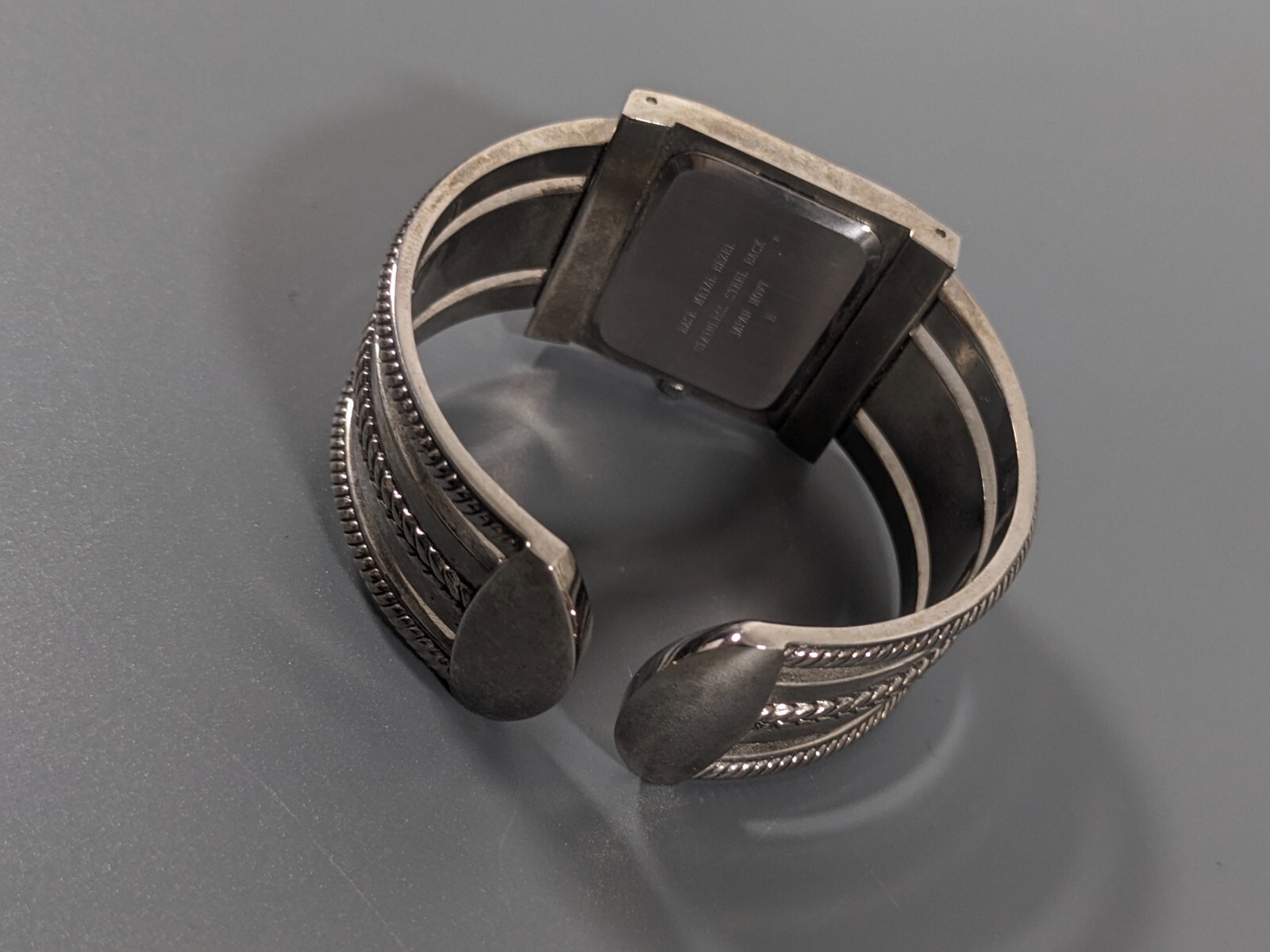 Premier Designs Silver Tone Dial Rectangle Case Hinge Bracelet Band Watch 5.5 in