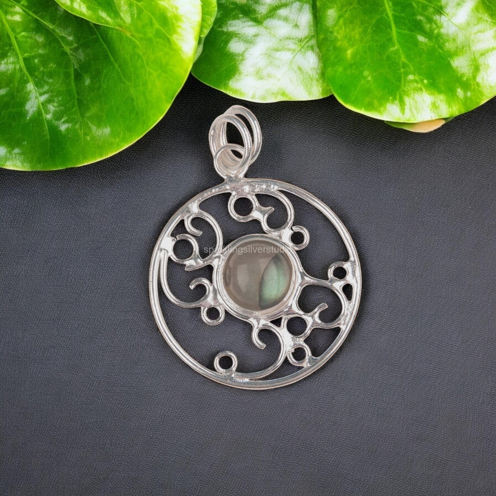 925 Silver Labradorite Gemstone Jewelry Handmade Everyday Pendant 1.45″ For Her
