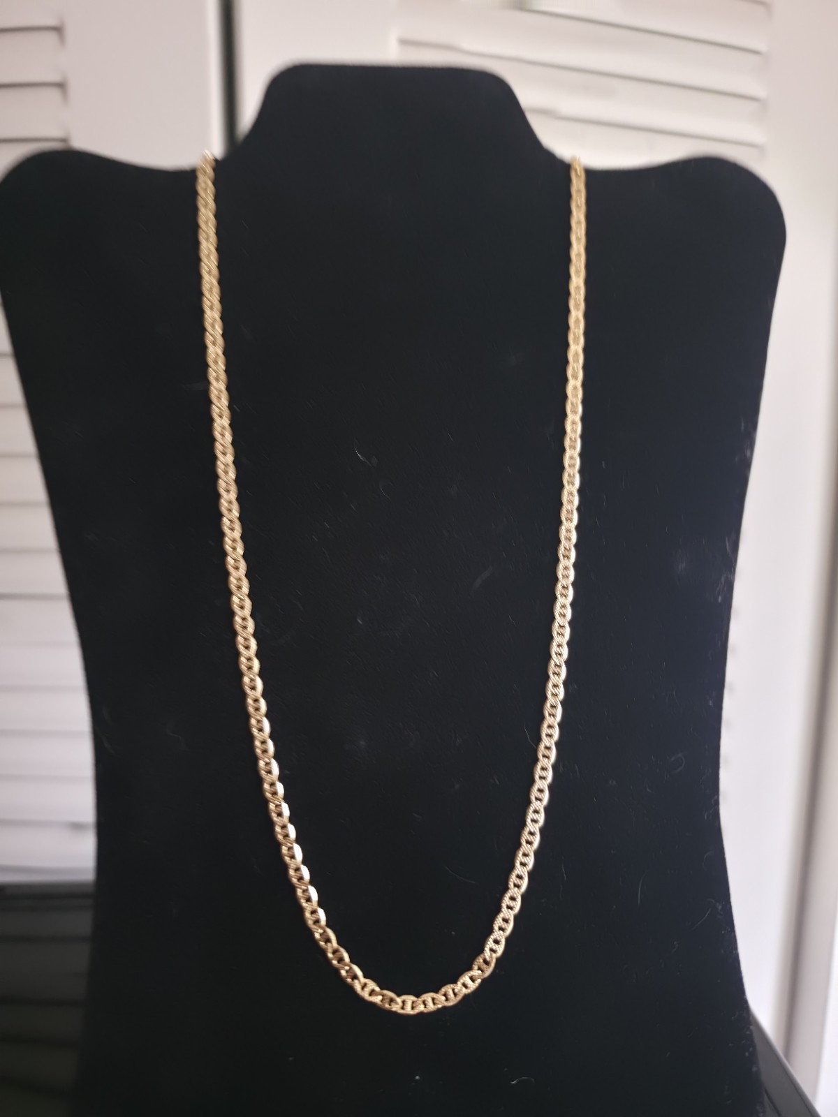 24″MEN WOMEN 14K Gold Filled 3mm Gold Puffed Mariner Link Chain Necklace