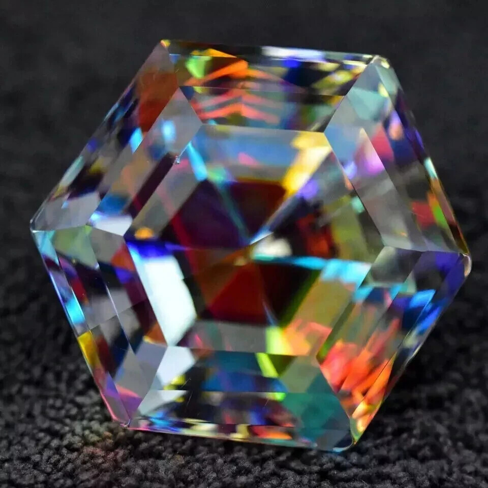 97 Ct Multicolor Certified Natural Mystic Hexagon Cut Loose Gemstone