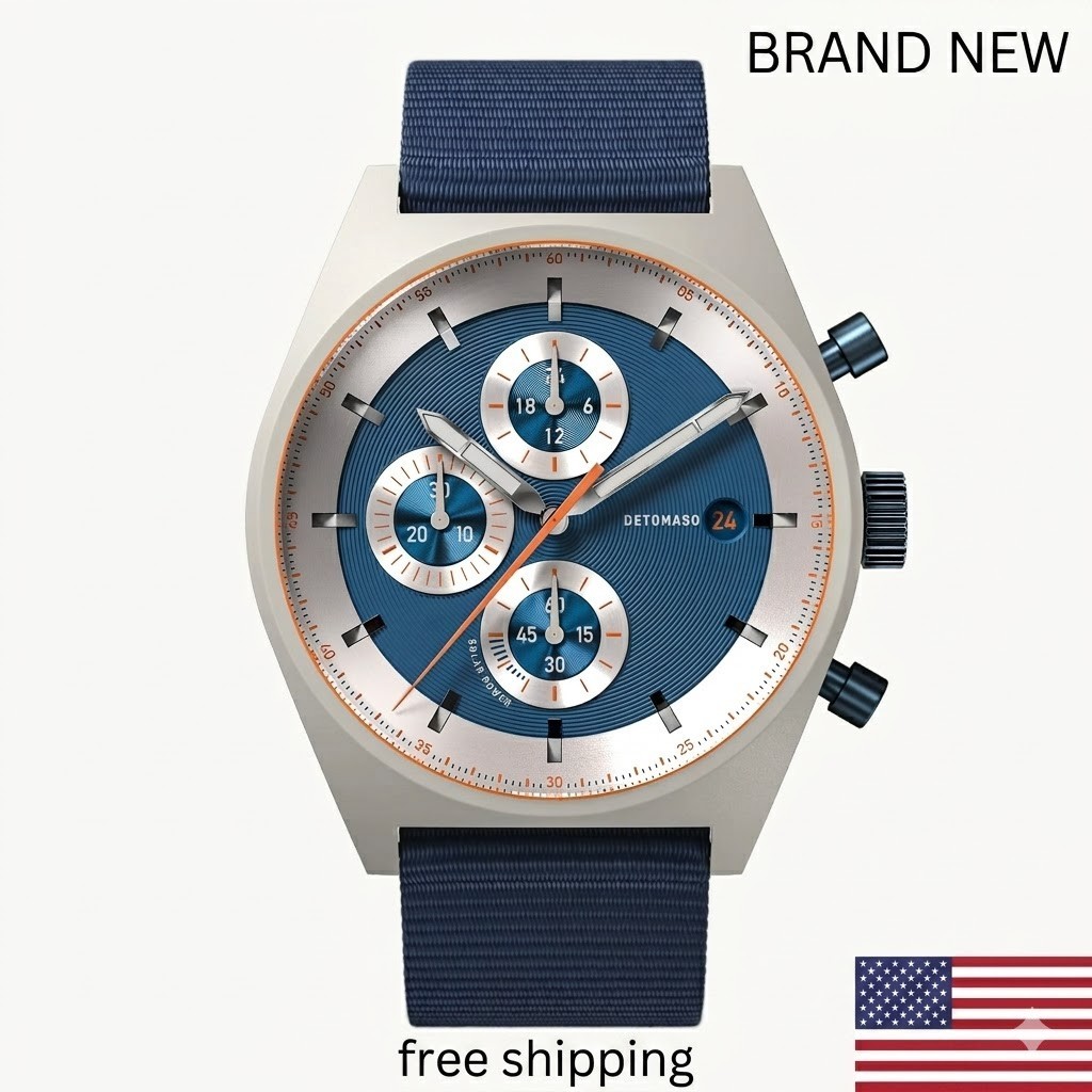 Detomaso D10 CHRONO SOLARGRAY BLUE 43 mm MSRP $319.00 🔥NEW🔥