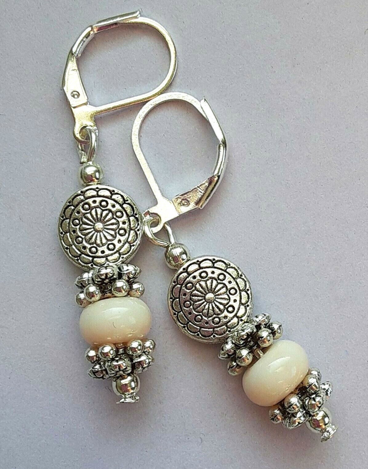 JADEITE “oriental look” DROPS Lever back handcrafted CHOOSE color XX