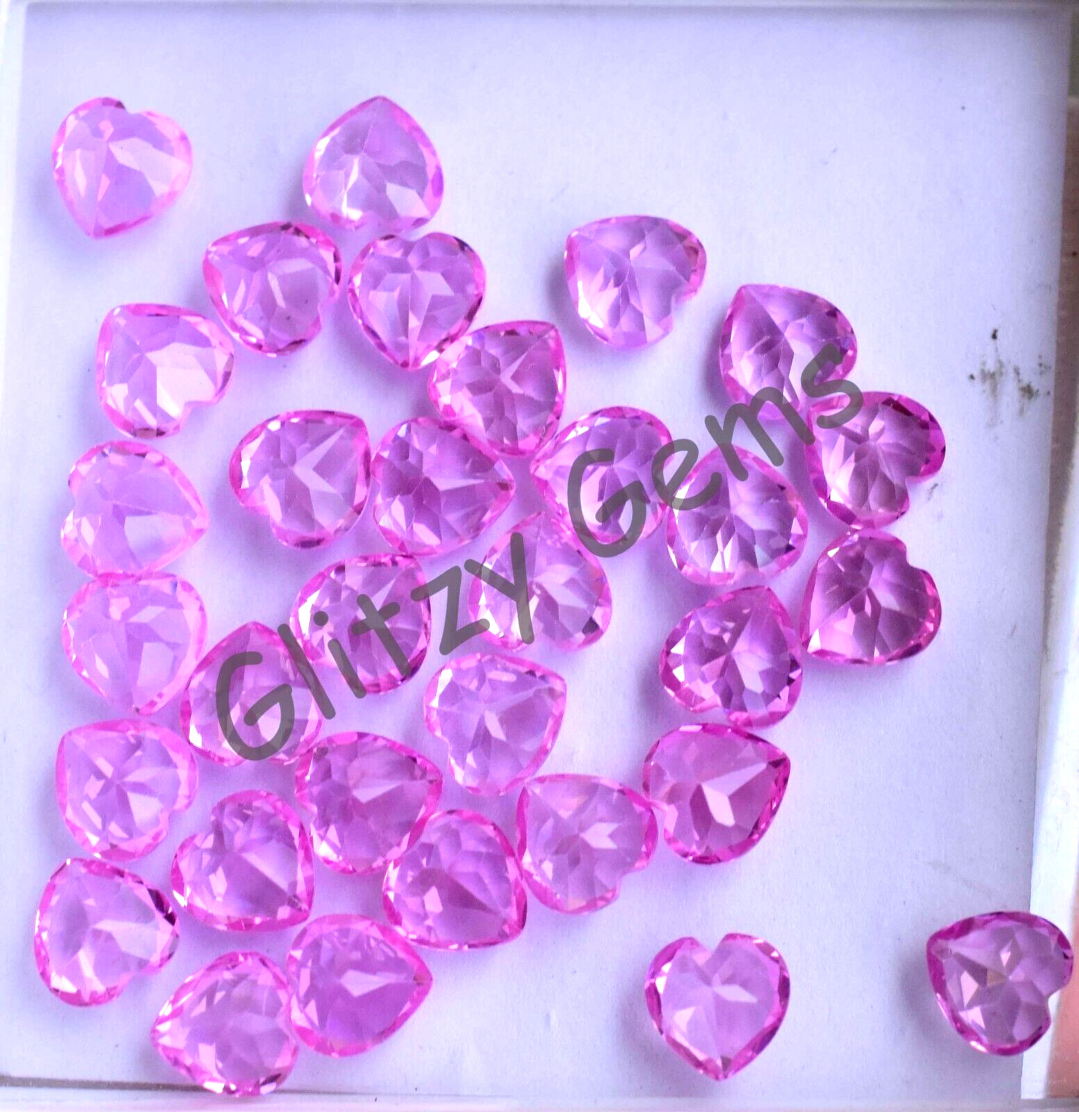 22 Pcs Natural Mogok Pink Ruby Heart 6.90 MM Certified Flawless Loose Gemstone