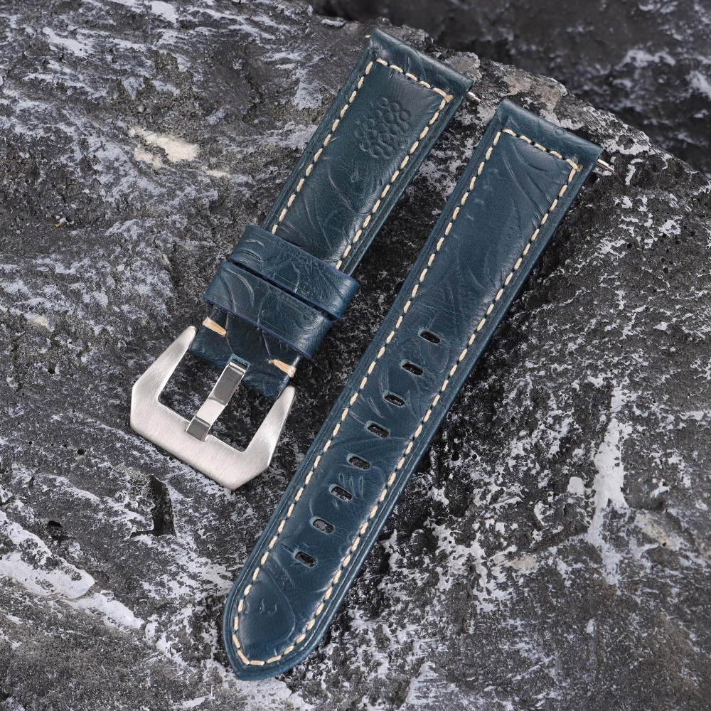 Quick Release Genuine Leather Watch Band 20/22/24/26mm Universal Carved strap