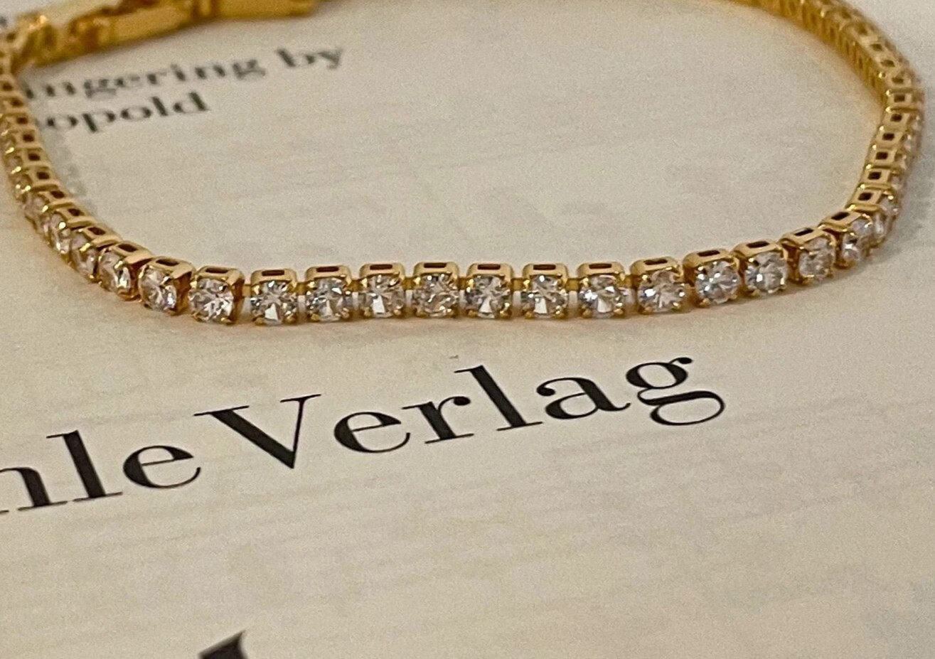 Genuine Natural Diamond Beautiful GH/SI-I2 Tennis Bracelet In 14k Yellow Gold