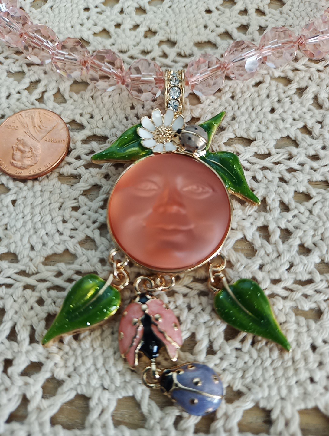 Kirks Folly Venus Mystic Moon Shadow Ladybug Moon Necklace