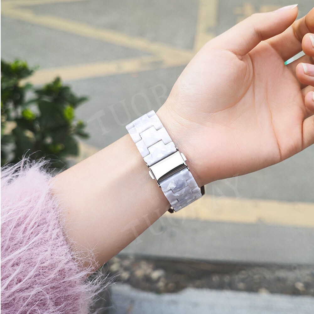 Luxury Resin Watch Band Strap for Amazfit Bip 6 5 GTR GTS 4 3 2 2e 47mm Bracelet