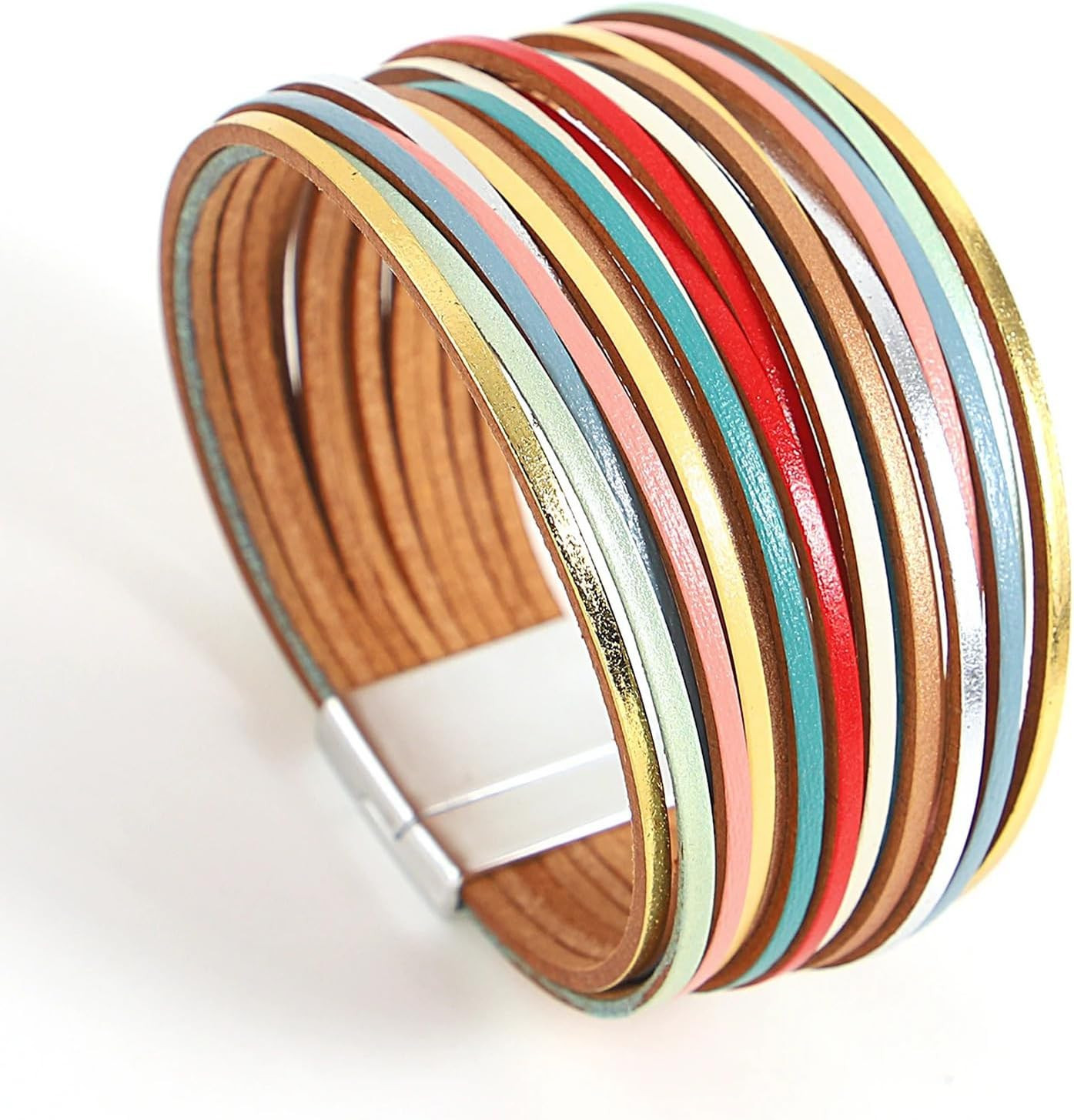Leather Wrap Bracelets for Women, Boho Western Layered Jewelry | Layered Leather