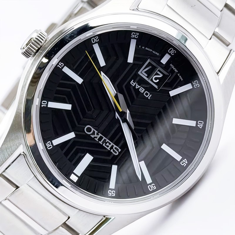 Seiko Essentials SUR535 Men’s Watch Black Quartz Textured Dial 39.5mm New