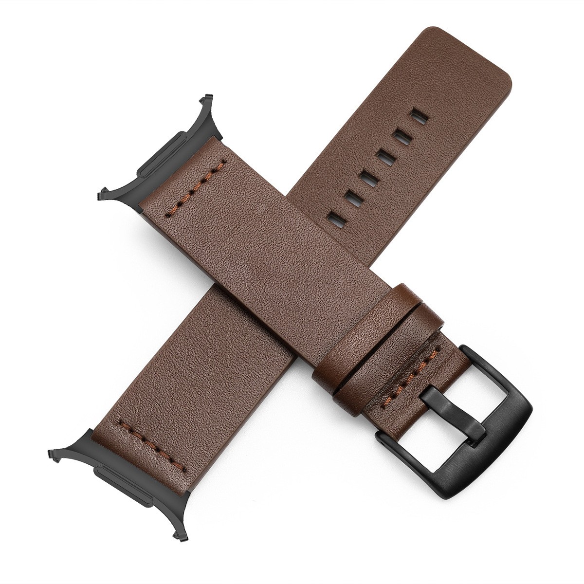 Leather Solid Watch Band with Metal Connectors for Samsung Galaxy Ultra 22mm