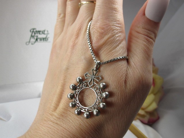 Antique European Silver Pendant with Little Cross Motif