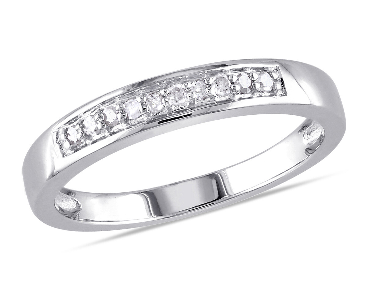 1/10 Carat (ctw G-H-I, I2-I3) Diamond Band Ring Sterling Silver