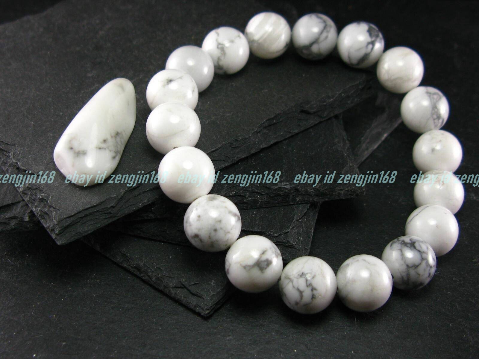 Howlite Genuine Bracelet ~ 7-10 Inches ~ 12mm Round Beads
