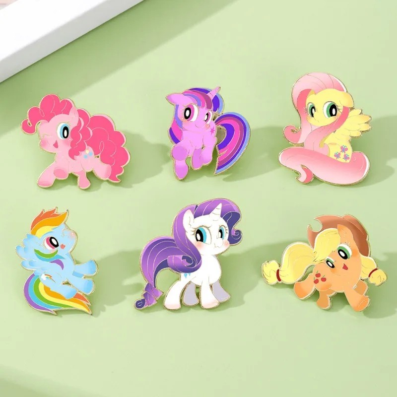 My Little Pony Printed Enamel Pins Anime Cartoon Character Collectible Brooches
