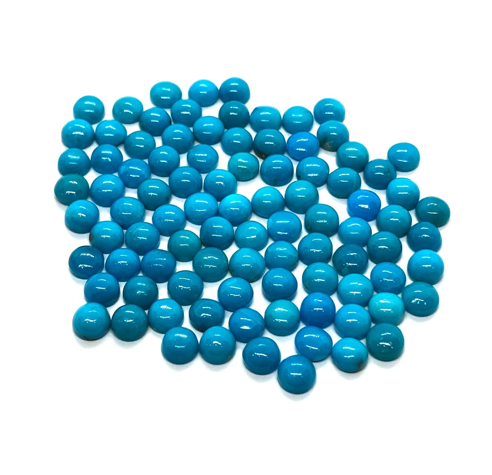AAA Arizona Turquoise Round Flat Back Natural Loose Gemstone For Making Jewelry