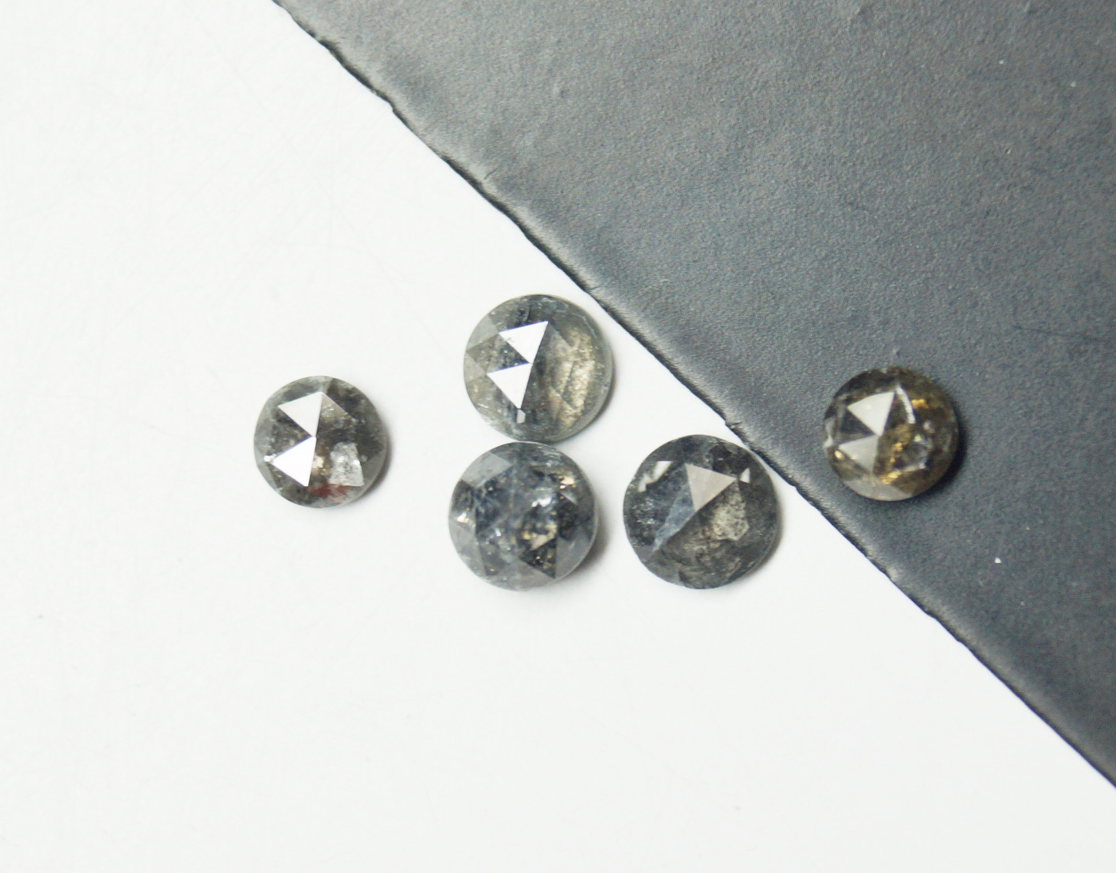 1.07 Ct 3mm To 4mm Natural Loose Salt & Pepper Diamond Round Rose Cut Black Nas