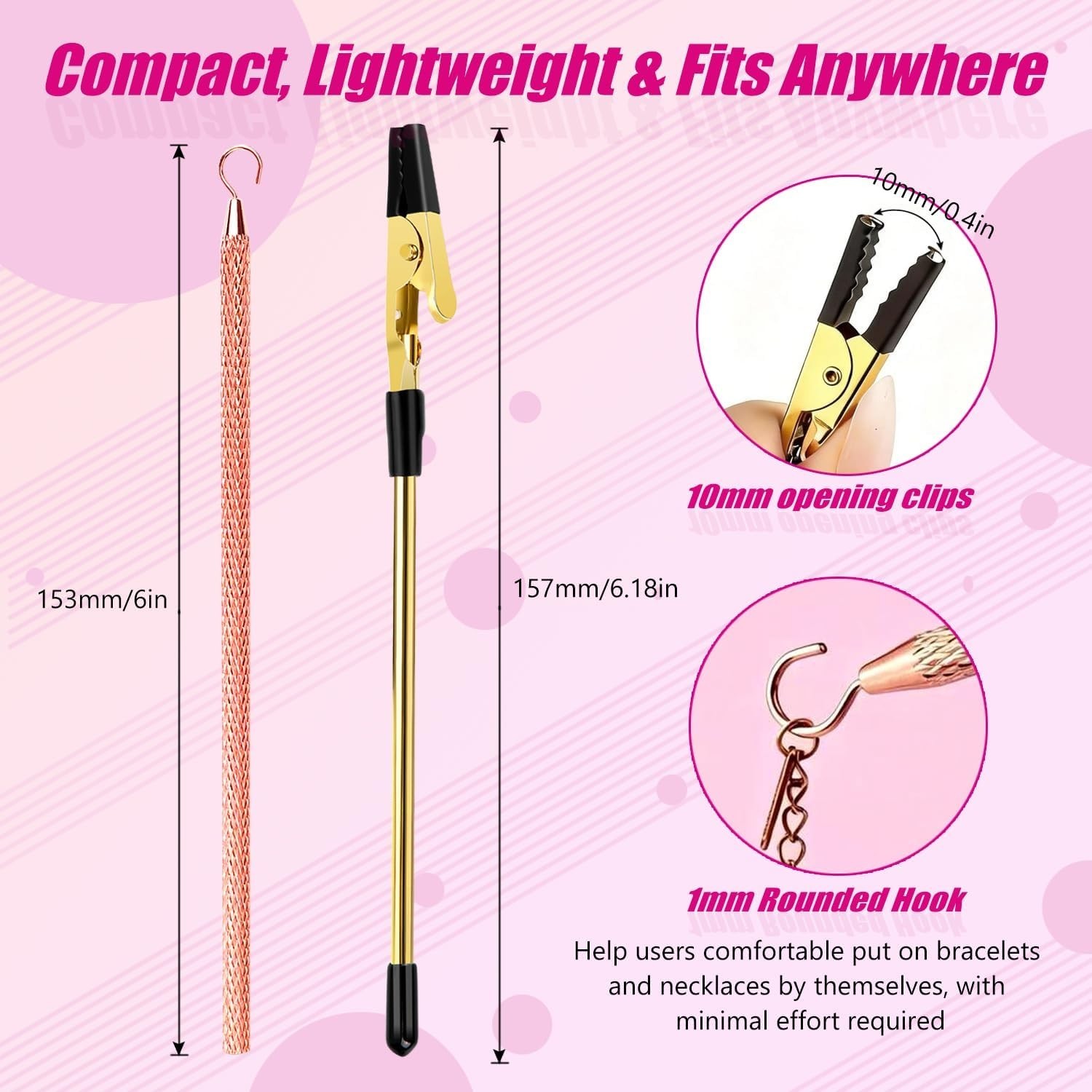 Bracelet Helper Tool 2PCS Jewelry Clasp Assistant Bracelet Necklace Wearing Aid