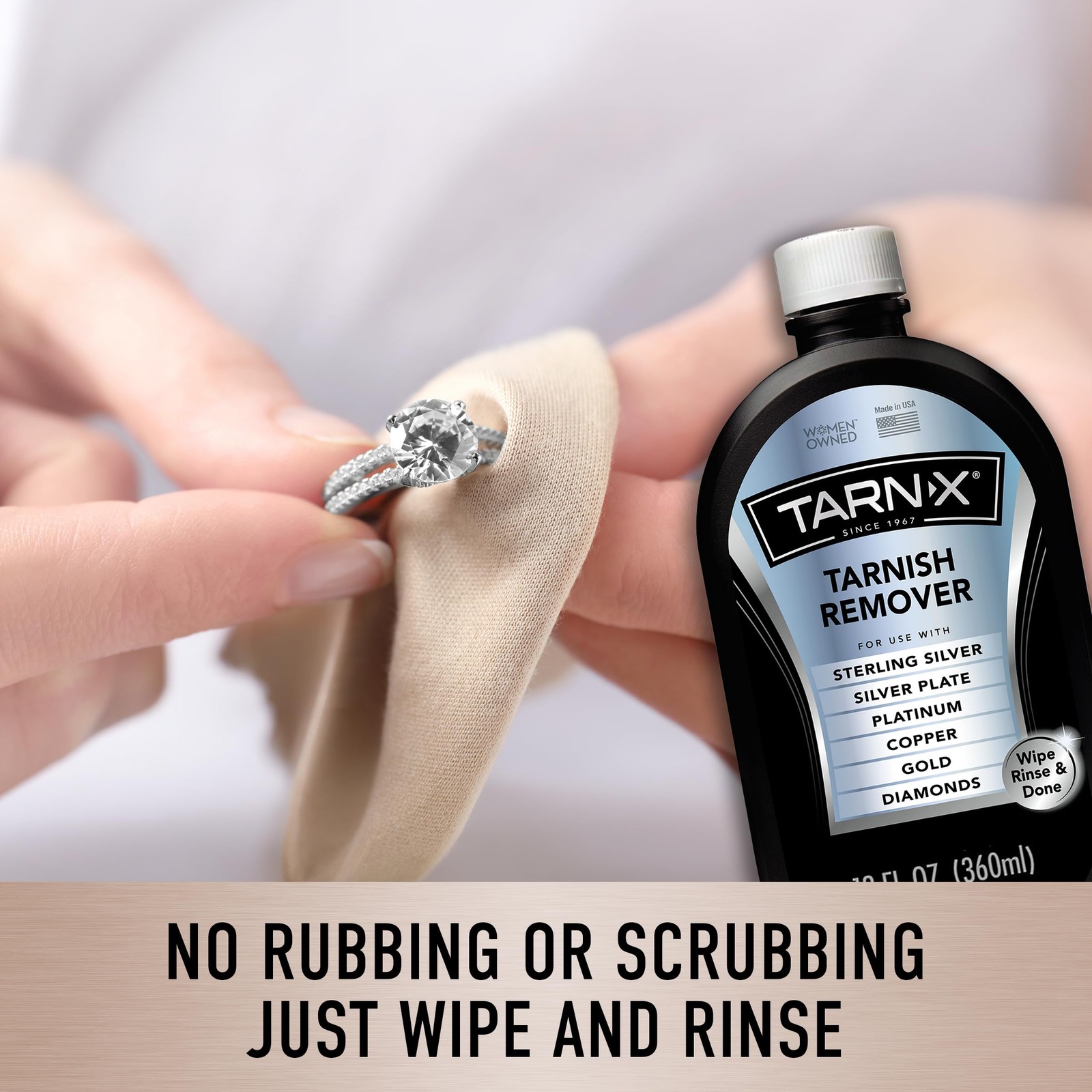 Tarn-X Tarnish Remover, 12 oz. Bottle, Platinum, Copper, Gold, Diamond, Silver P