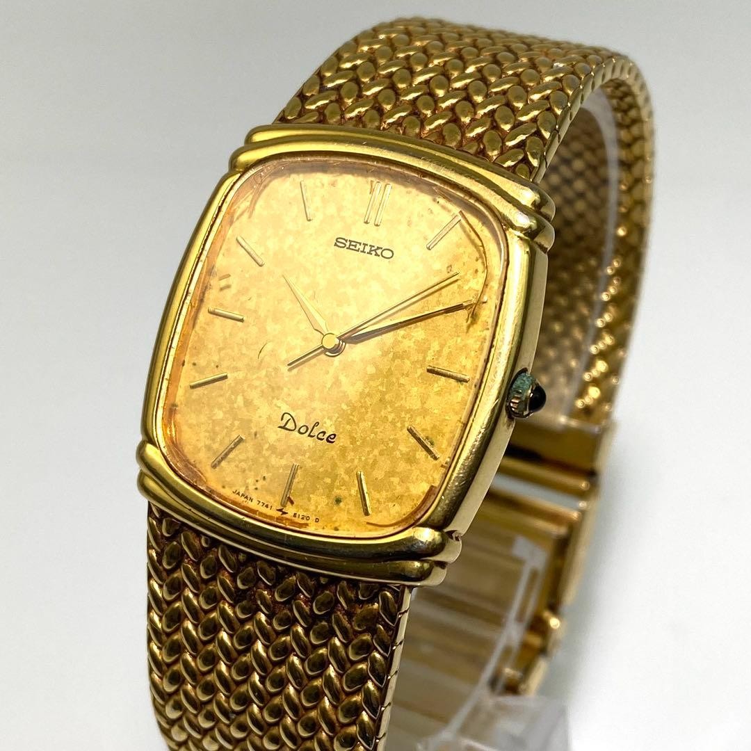 Working condition, new battery. SEIKO Dolce 7741-5110 wristwatch S000137