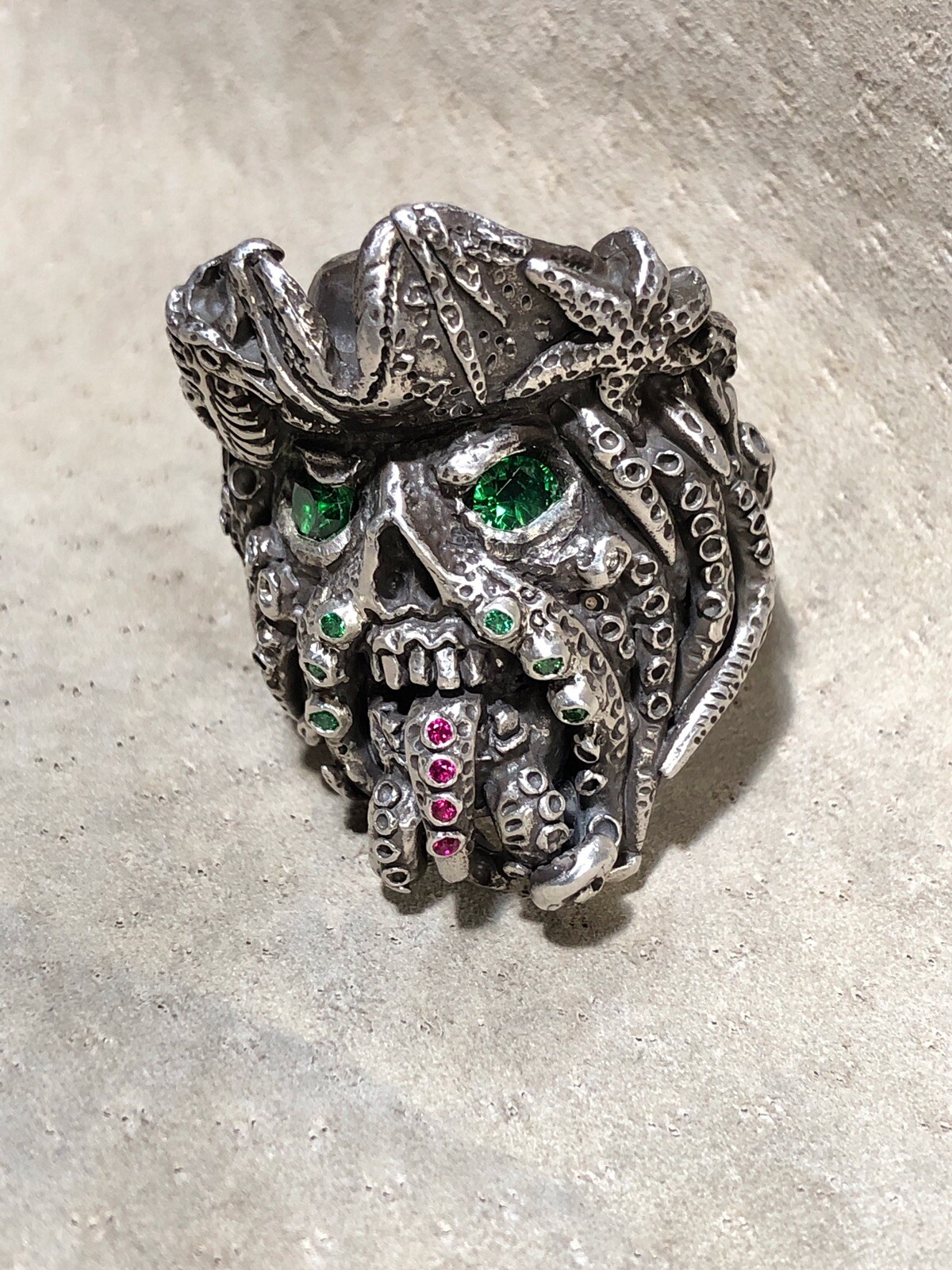 Pirate of the Caribbean Davy Jones Treasure Silver Ring Any Size Quick 3.1 oz