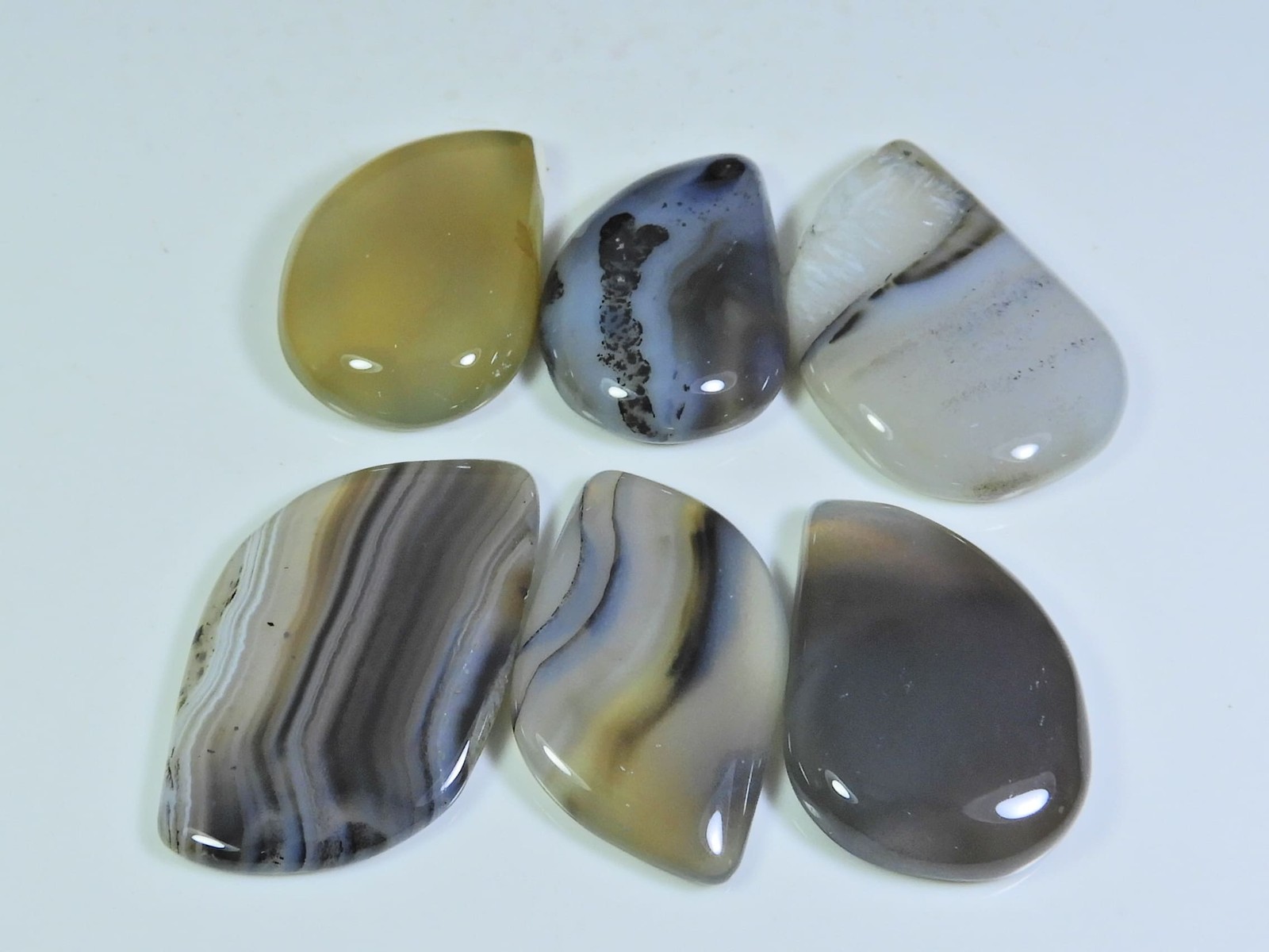 248Cts. Natural Botswana Agate Fancy Cabochon Loose Gemstone 6 Pcs Lot h714
