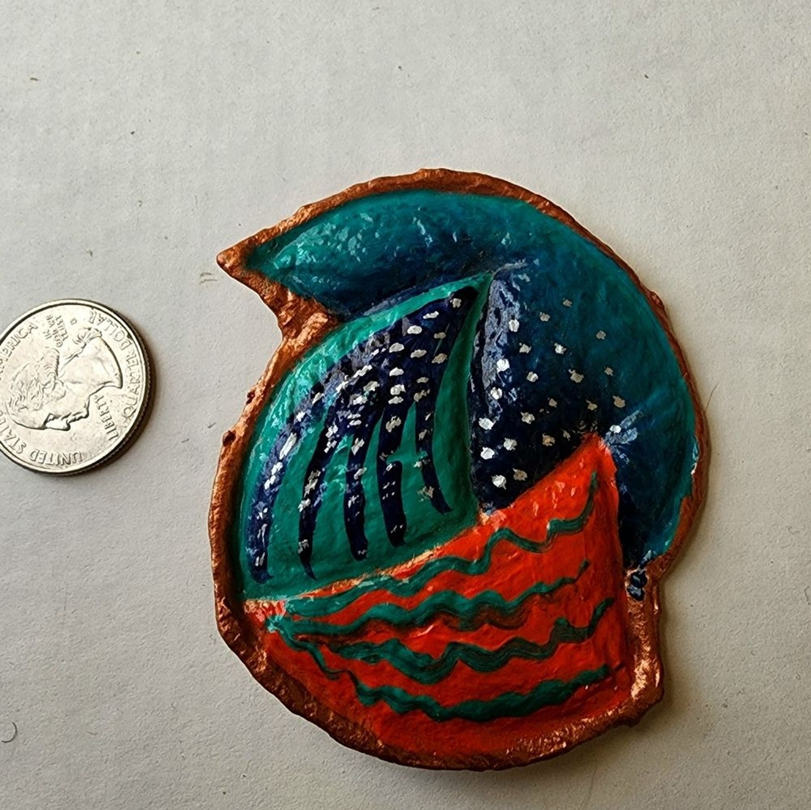OOAK handmade and signed abstract Nautical brooch Artist Barbara Blades