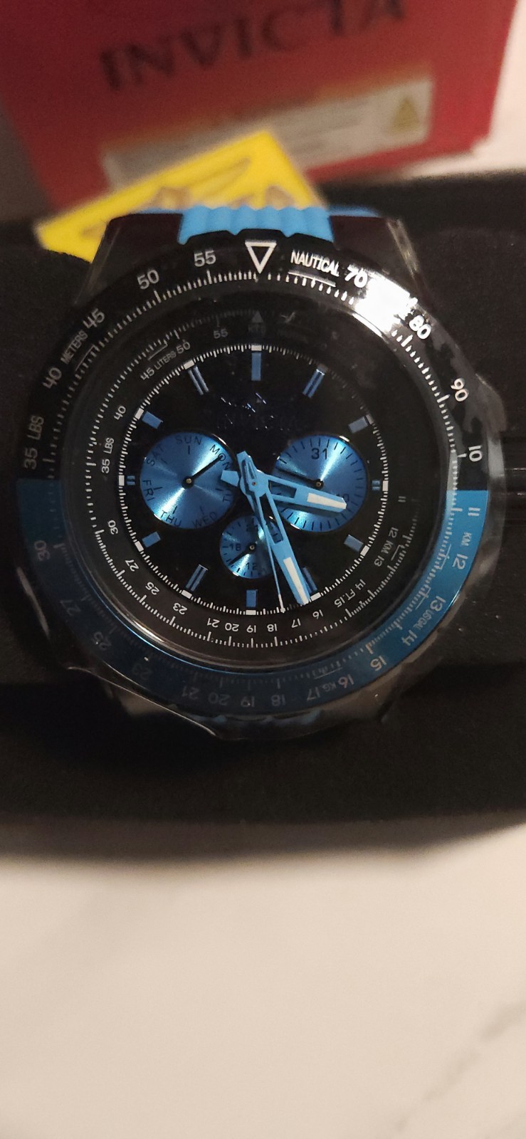 Invicta Nautical Quartz Sport Multi-Dial Blue/Black Dial 50mm WR100m Box
