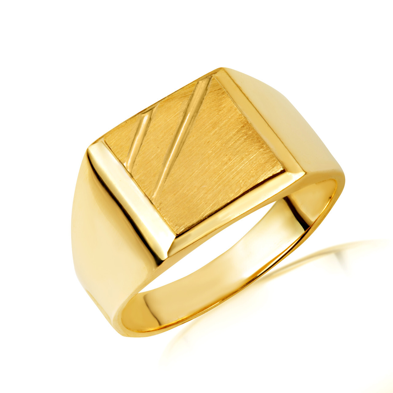 Yellow Gold Men’s Modern Signet Ring
