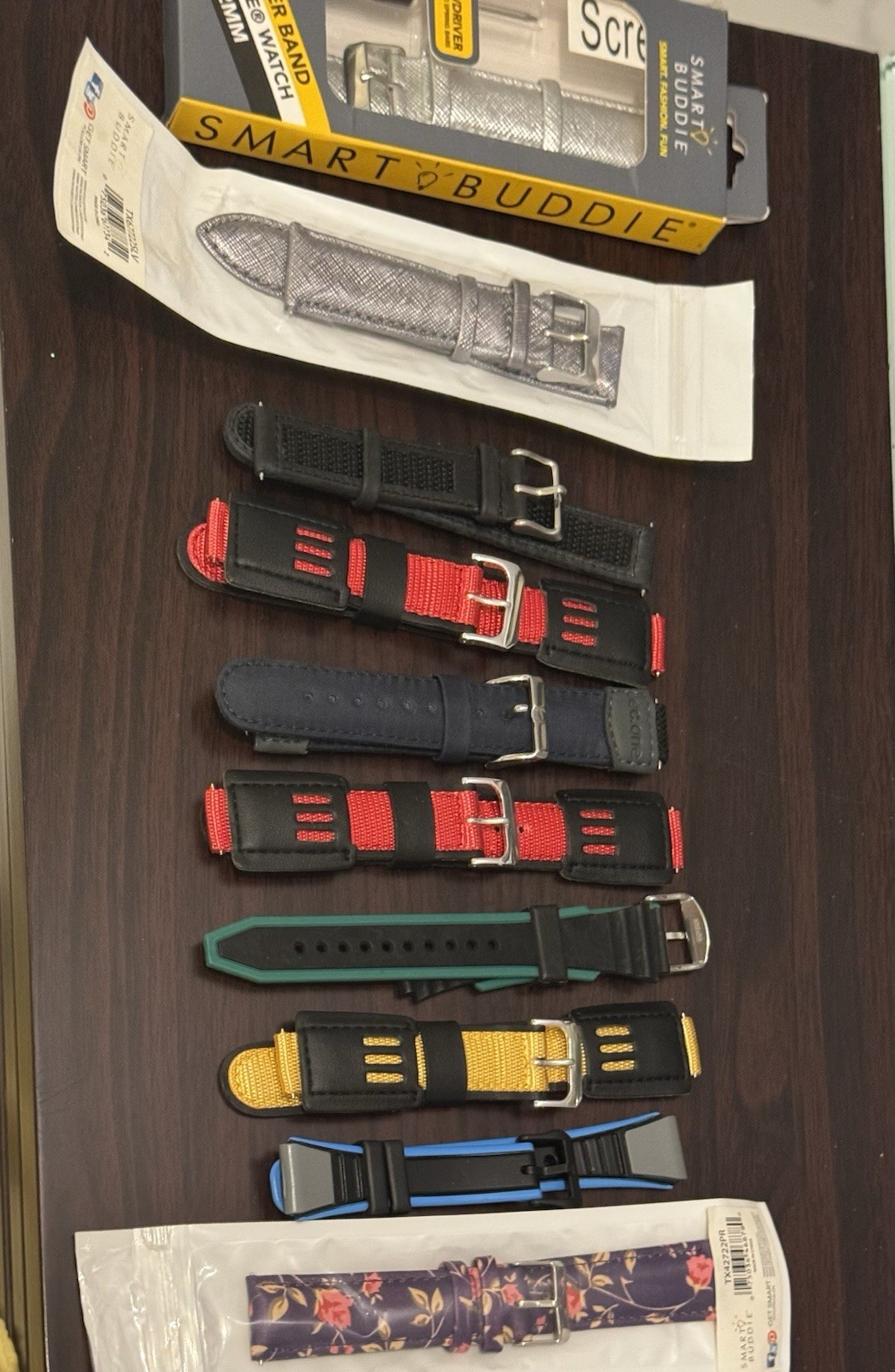 Unisex Leather Rubber And More Watch Band Package Of Ten Various Sizes