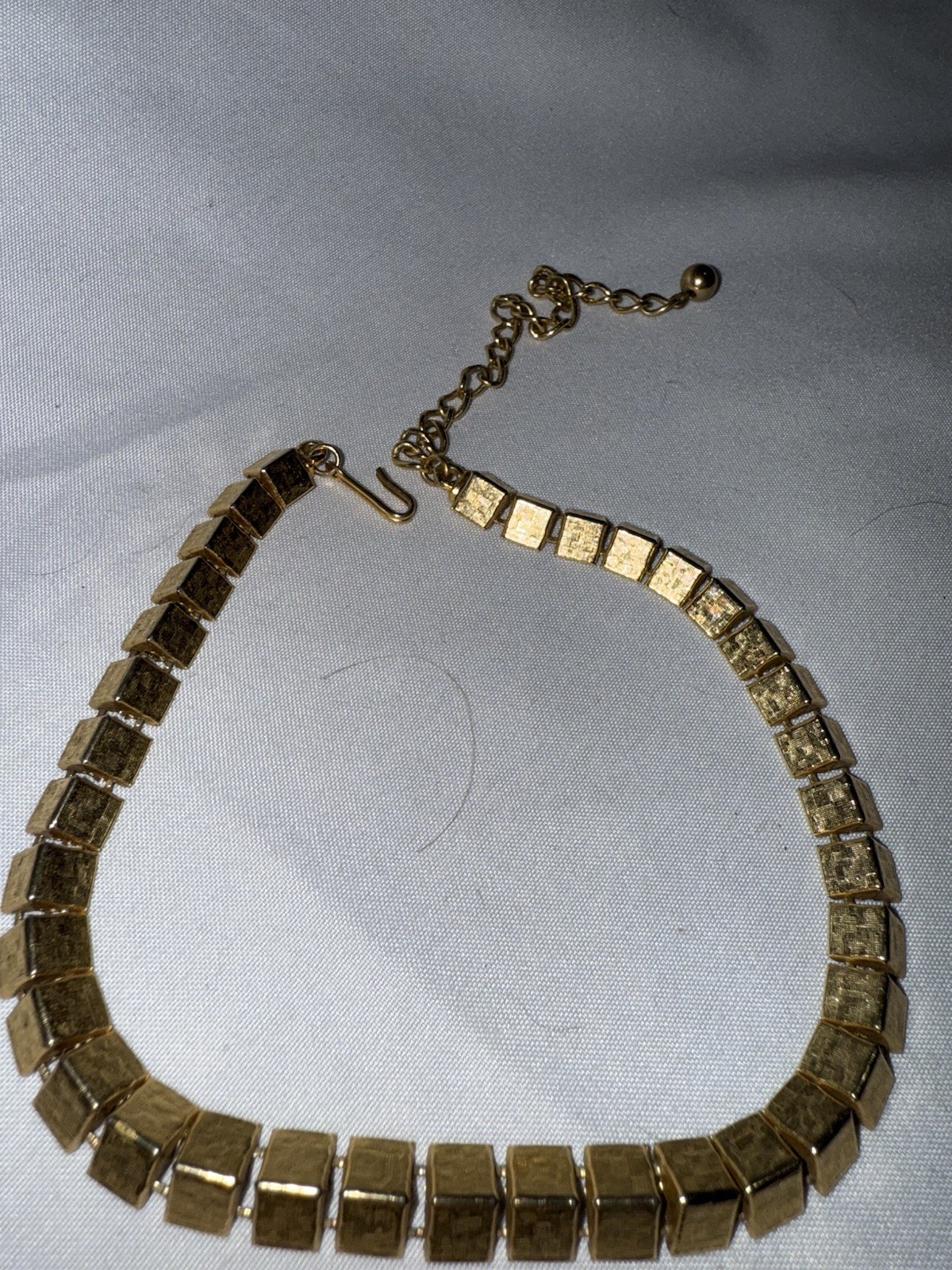 Vintage gold costume Box Chain Necklace choker Adjustable Extender, Hook Closure