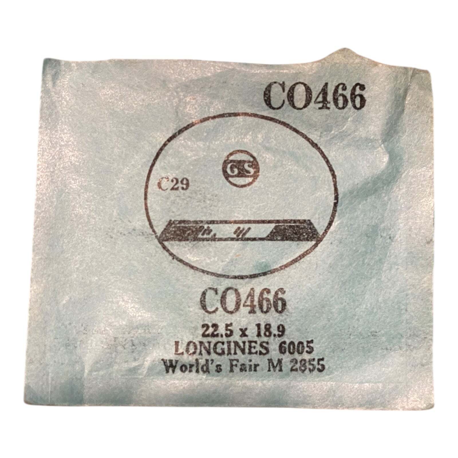 Germanow-Simon Mach (GS) CO466 Watch Crystal 22.5×18.9 NOS Part Flexo Longines