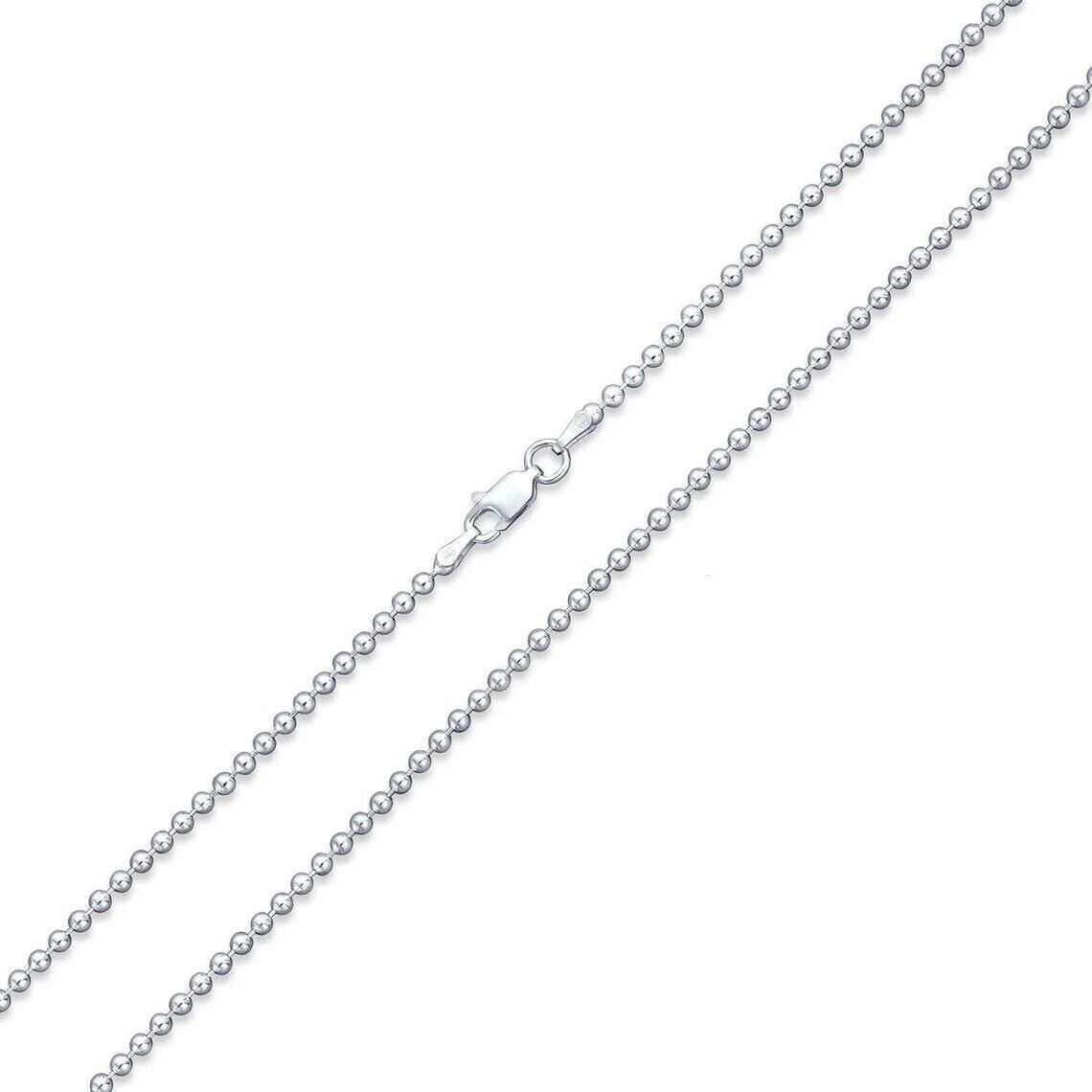 925 Sterling Silver Ball Bead Chain Necklace .925 Italy 2.2mm – All Sizes