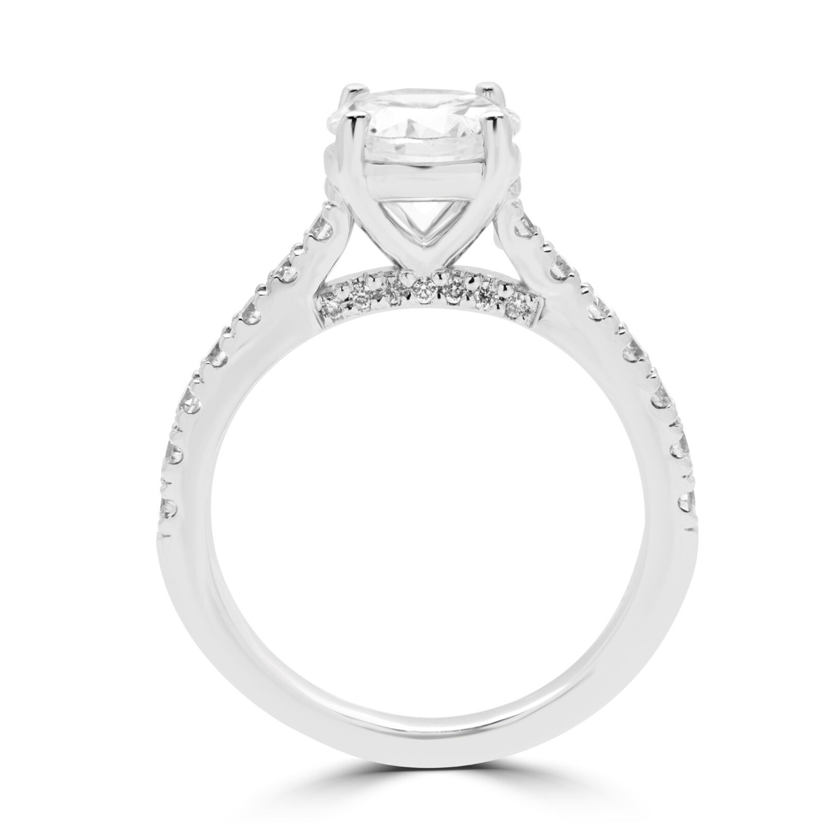 IGI Certified 1.60 TCW Round Lab Grown CVD Diamond 14K White Gold Wedding Ring