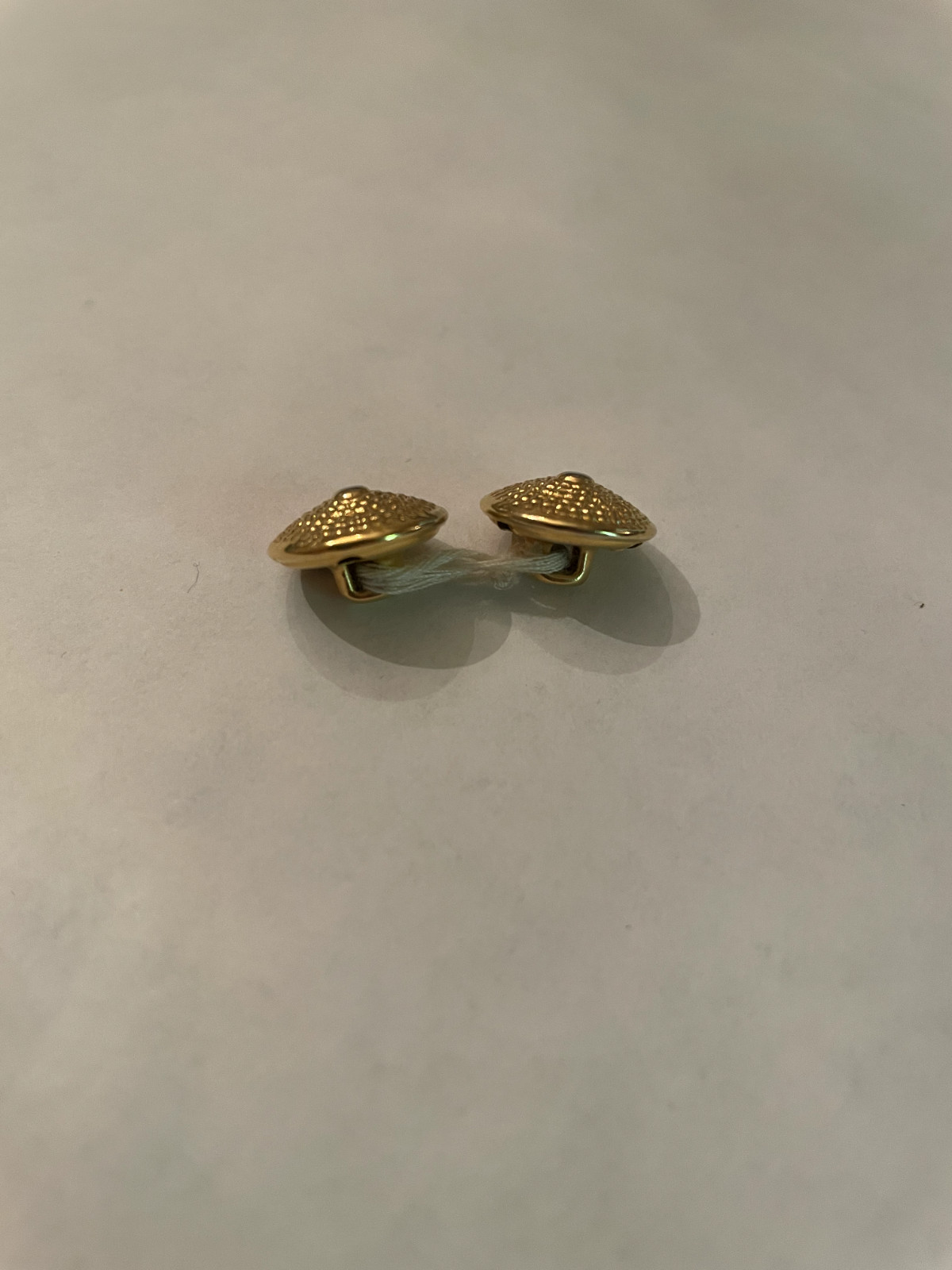 Contemporary Vintage Yellow Gold Plated Circular Cufflinks