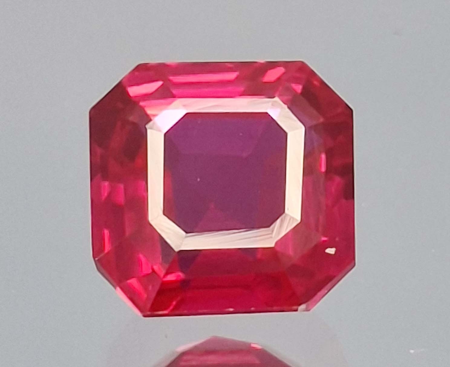 Natural 12-14 Ct Dark Pink Sapphire Asscher Cut Certified Loose Gemstone RK276