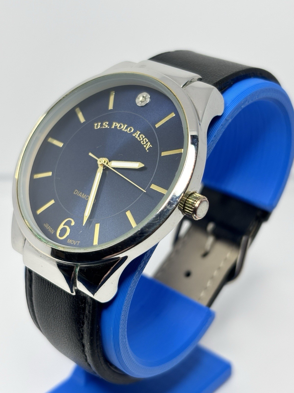 U.S. Polo Assn. Men’s Quartz Watch – Blue Sunburst Dial 41.1mm – New Battery