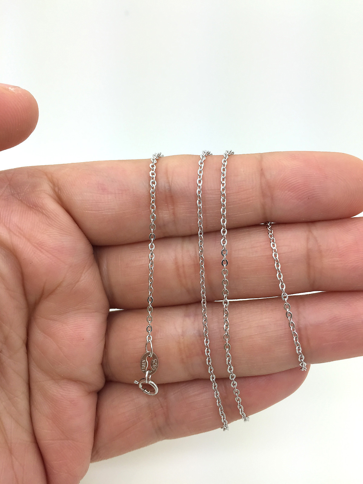 1 PC HIGH QUALITY STERLING SILVER .925 ROLO LINK NEW NECKLACE 18″ LENGTH .8mm