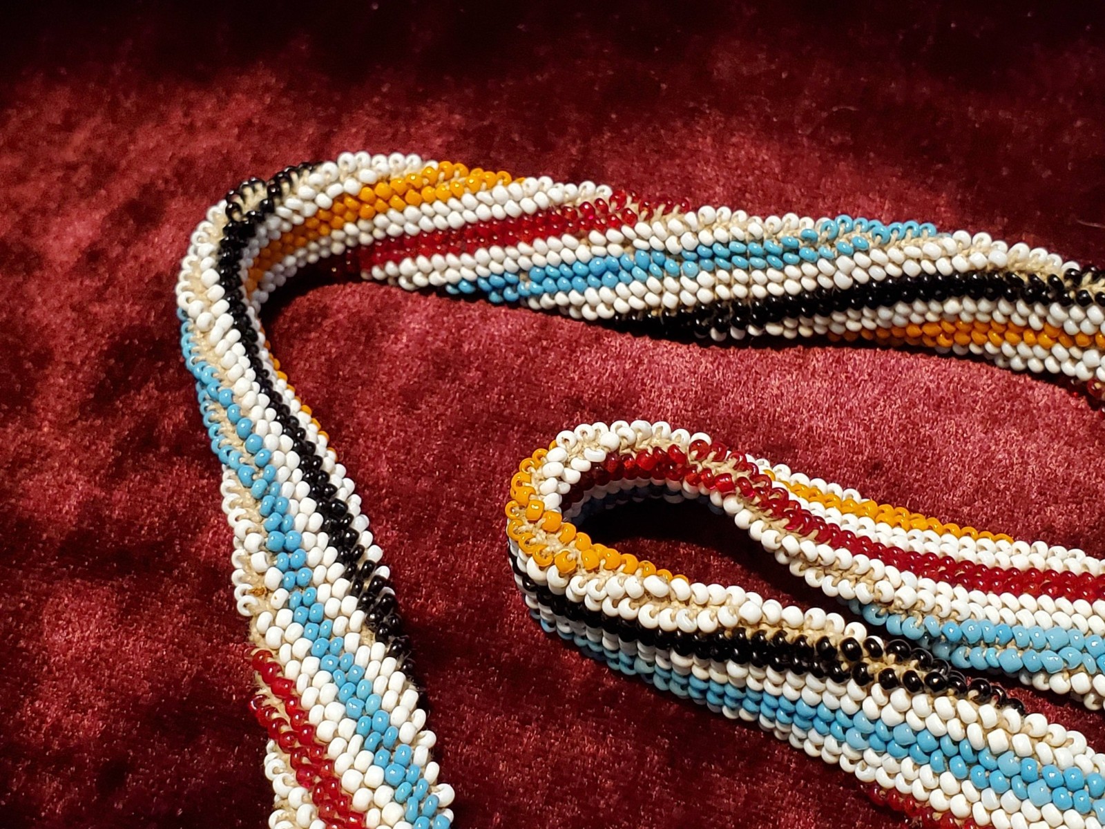 Colorful Vintage Bulgarian Traditional Beaded Necklace