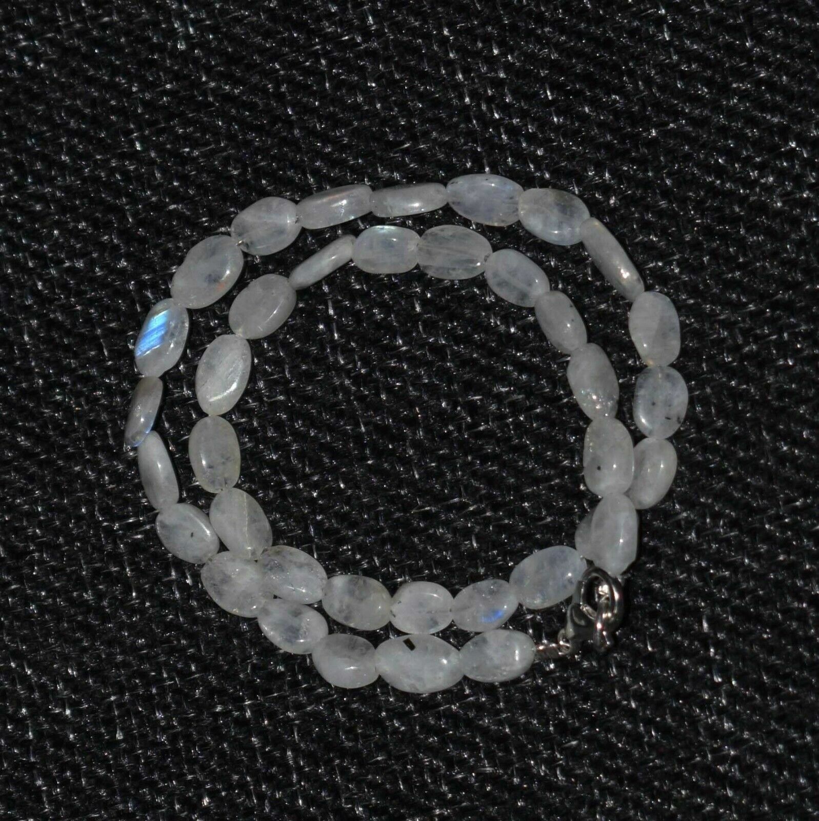 24″inch Necklace Natural Rainbow Moonstone Oval Smooth 6×9-7x10mm Beads