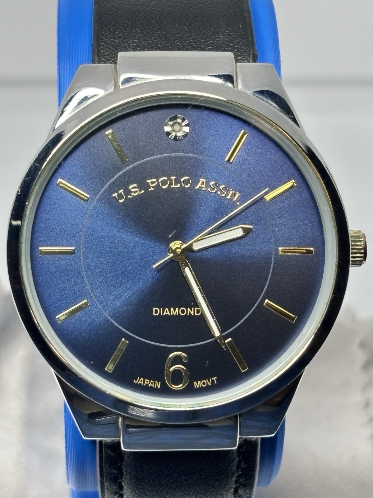 U.S. Polo Assn. Men’s Quartz Watch – Blue Sunburst Dial 41.1mm – New Battery