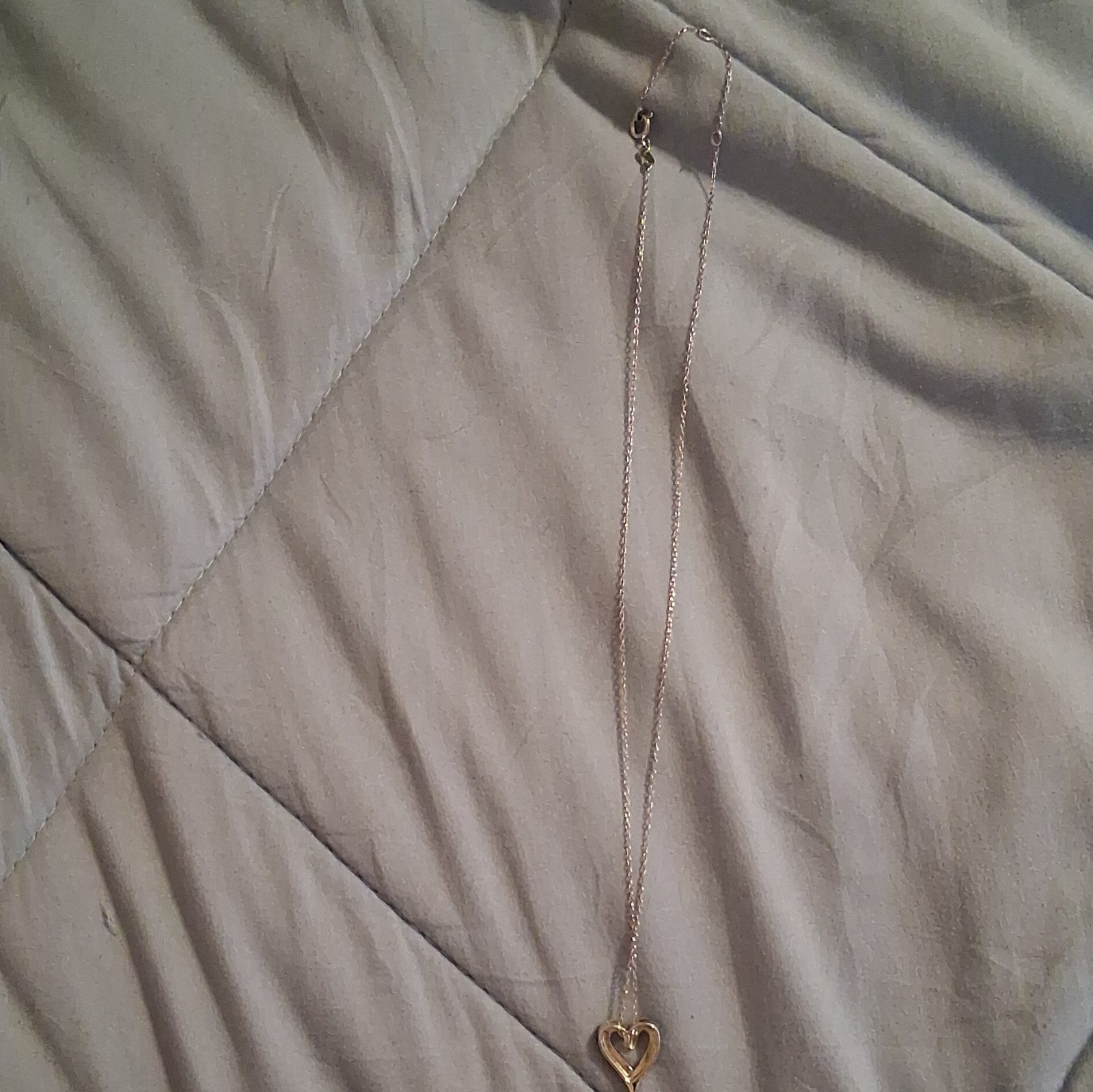 Diamond Heart Pendant Necklace Cable Chain Spring Ring Closure Love Theme