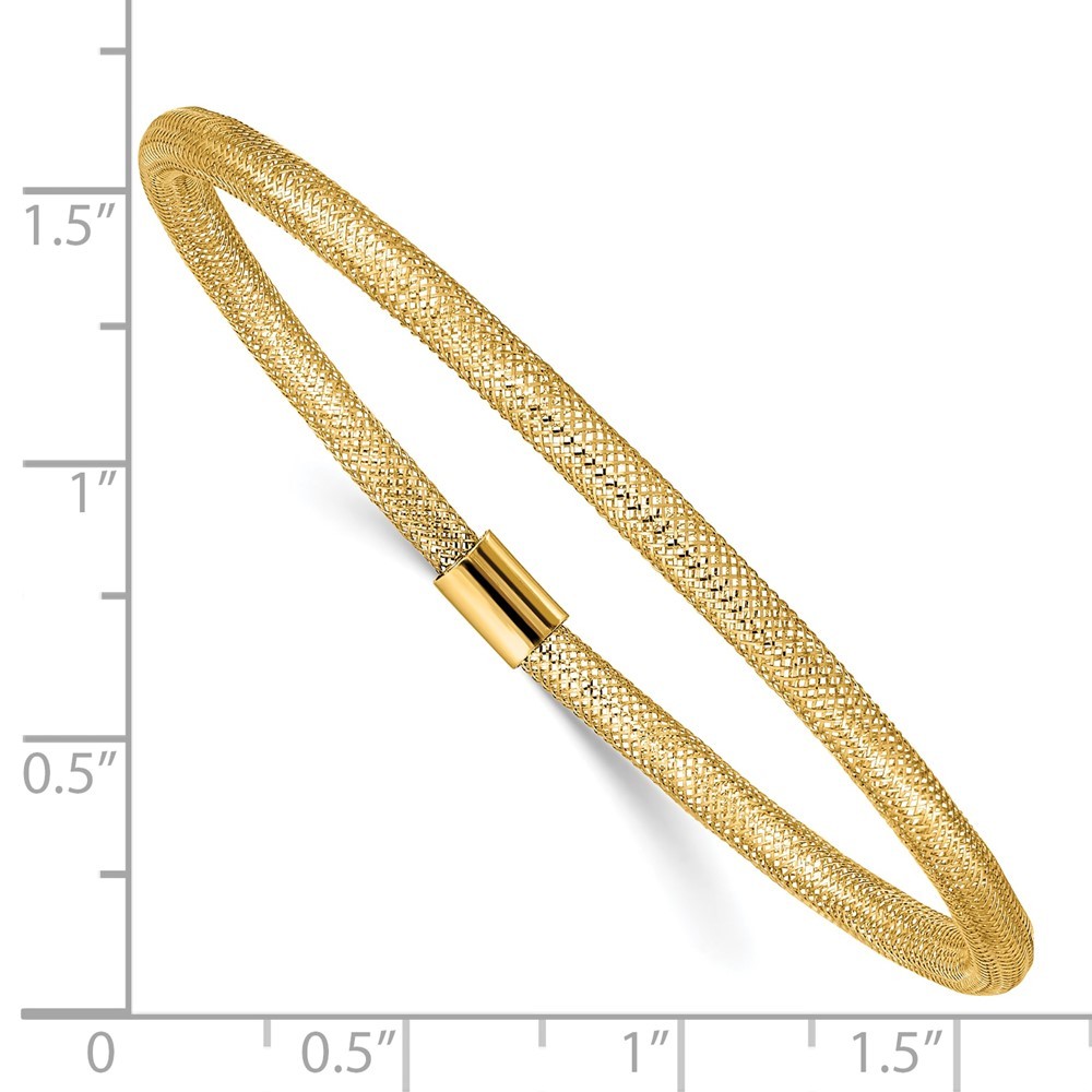 10k Yellow Gold Stretch Mesh 7.25 in Bracelet for Women Men 0.83g