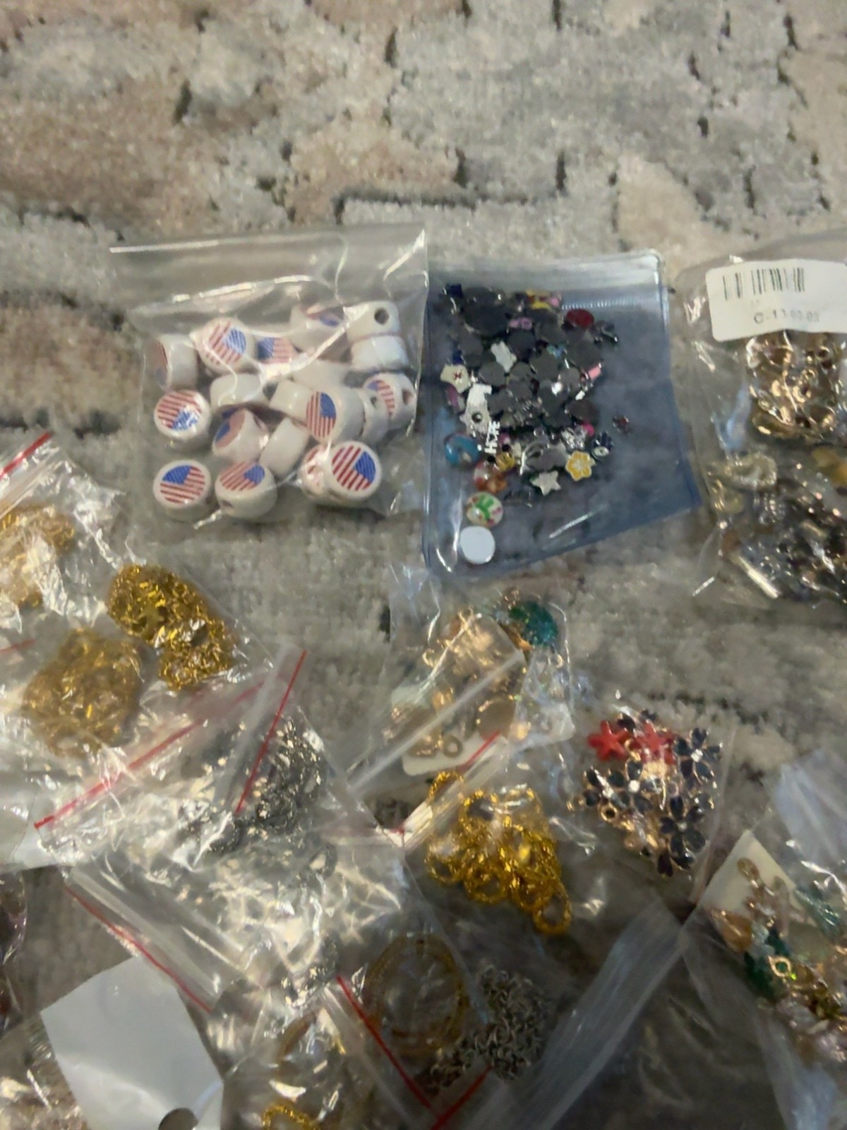 Huge Mixed Jewelry Making Findings Lot Gold Tone Chains Charms Connectors Rhines