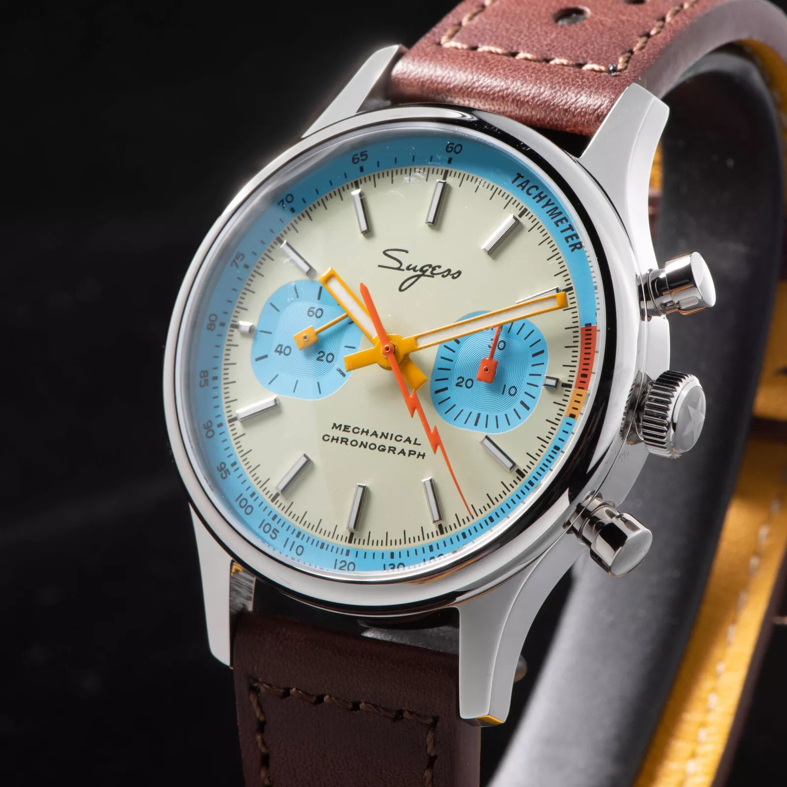 1963 Seagull Sugess Panda 40mm Light Blue V2 Racing Chronograph Sapphire ST1901