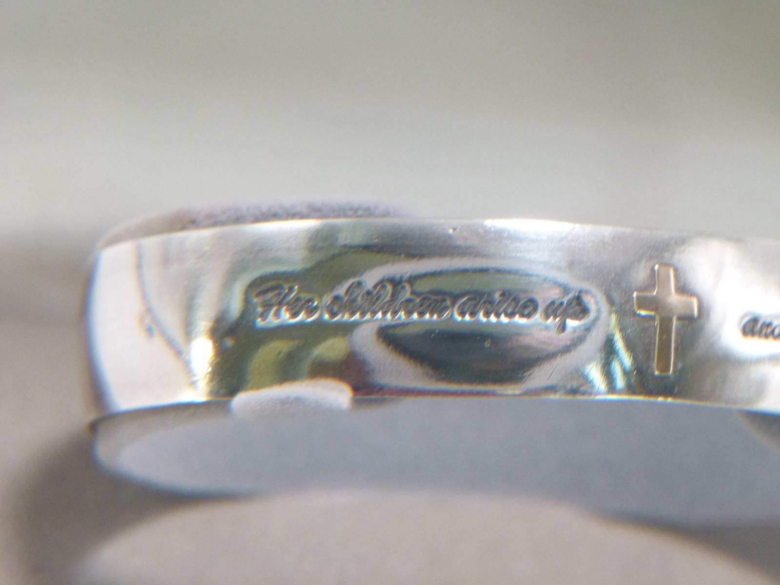 SOLID Pure Silver (99.9%) Bible Verse Cuff Bracelet sz 6.75
